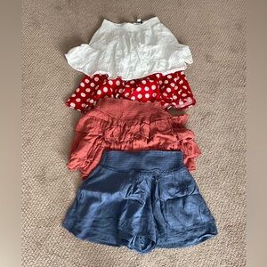 [BUNDLE] Hollister/American Eagle Set of 4 Skirt/Skorts, size S & M w/headbands